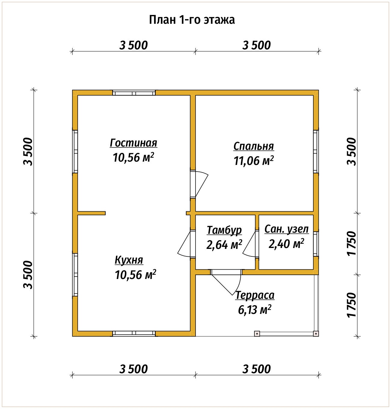 План первого этажа проекта П-1