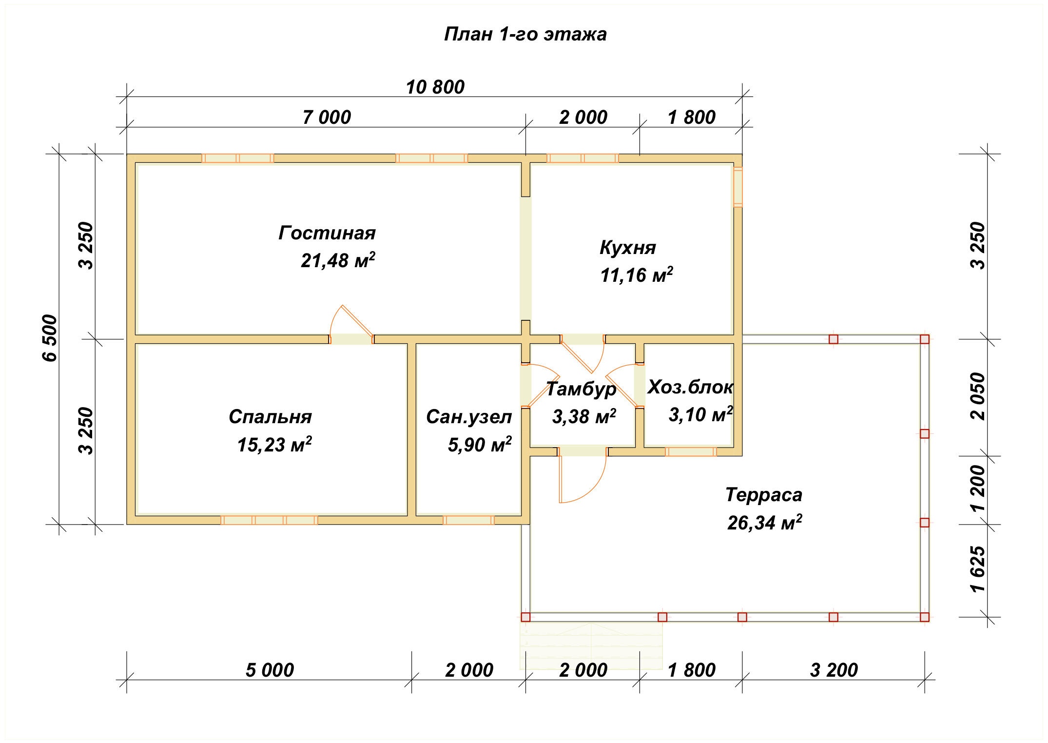 План первого этажа проекта П-10