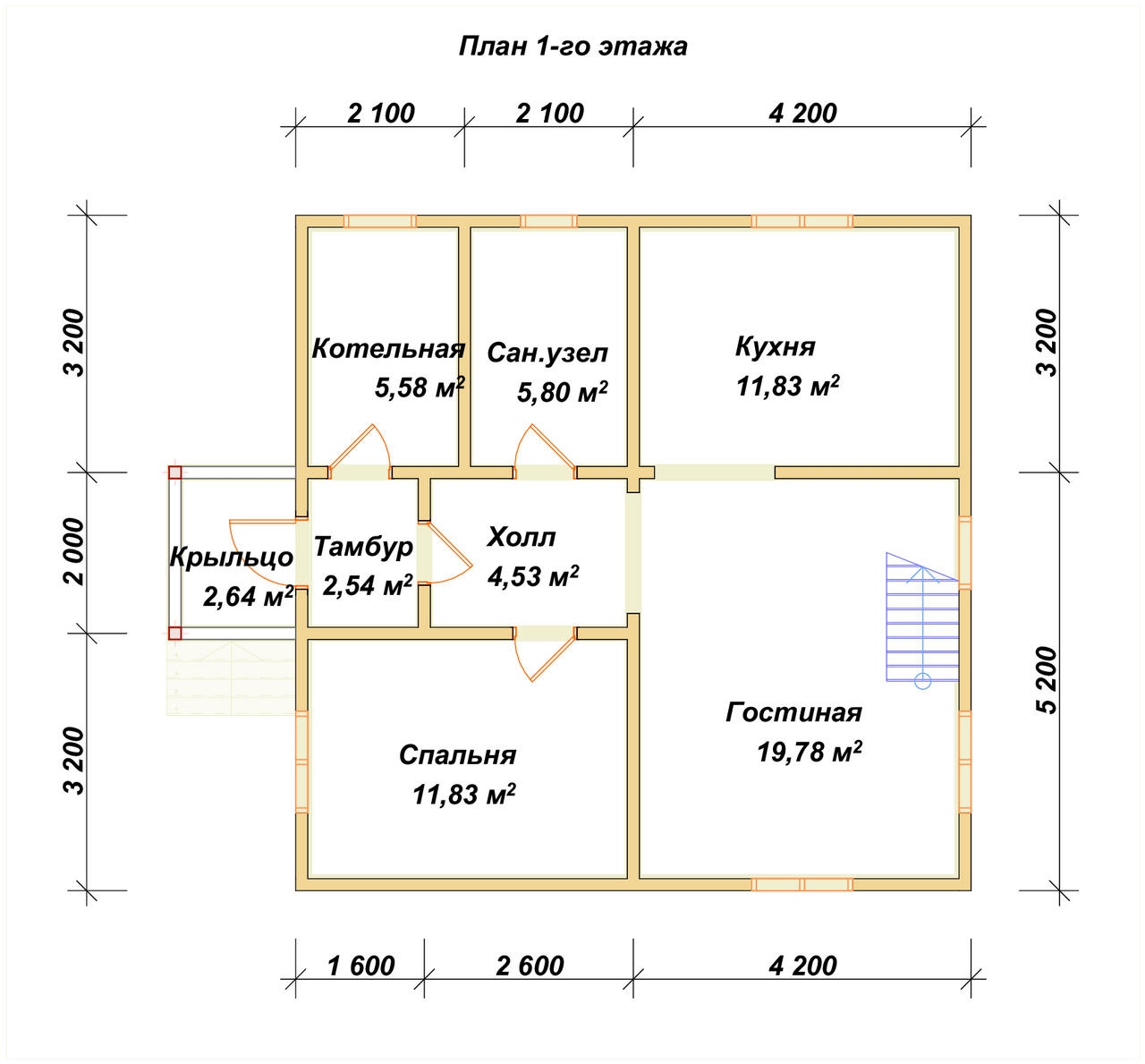 План первого этажа проекта П-100