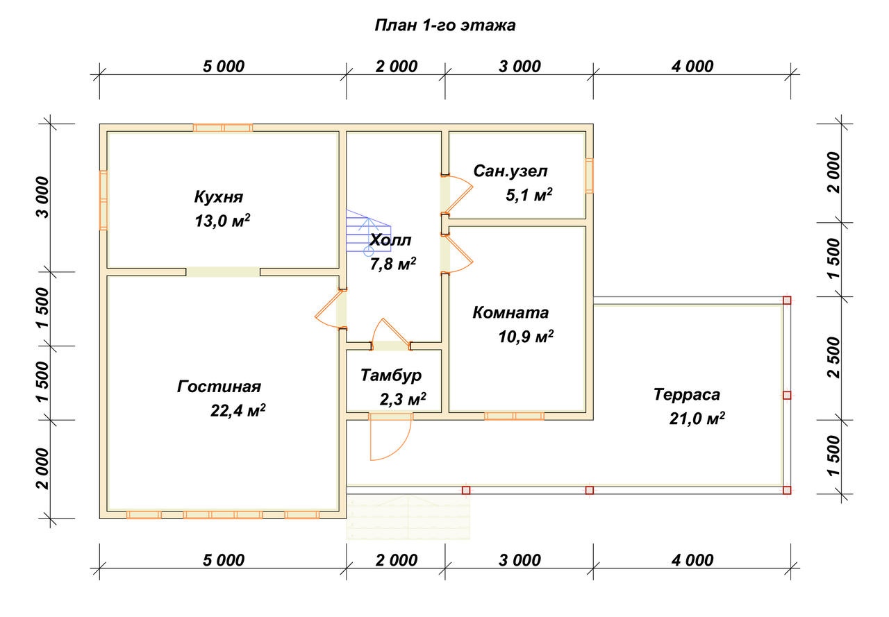 План первого этажа проекта П-101