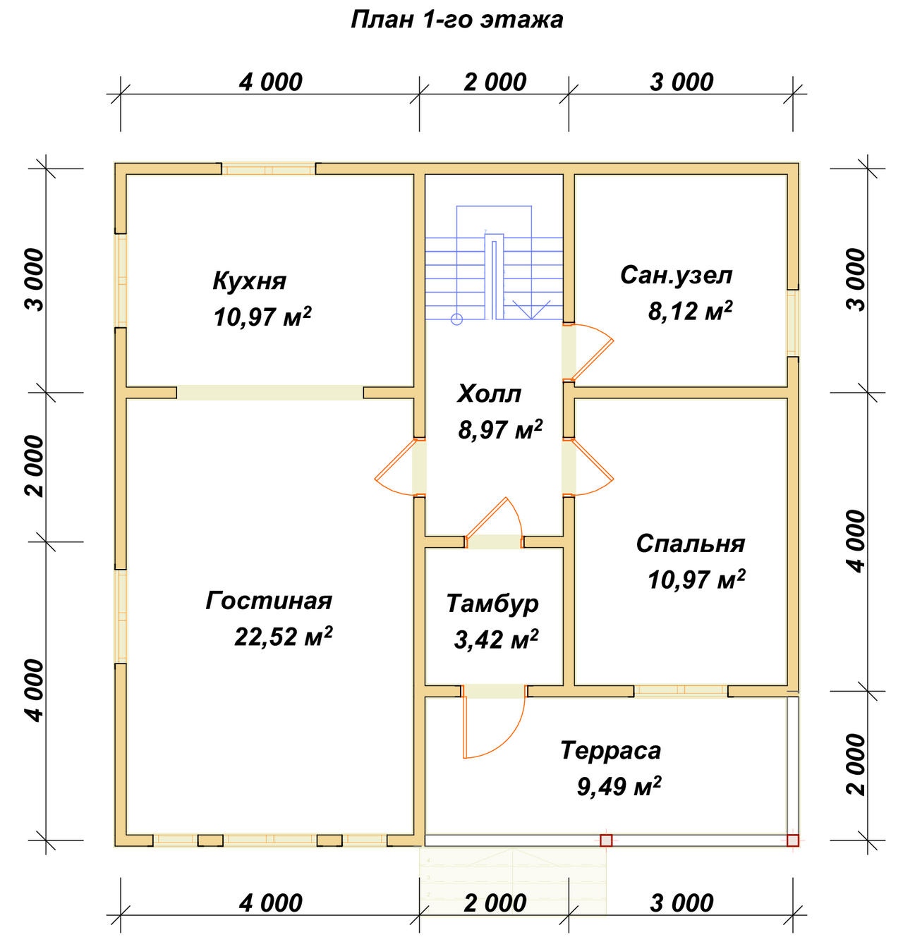 План первого этажа проекта П-102