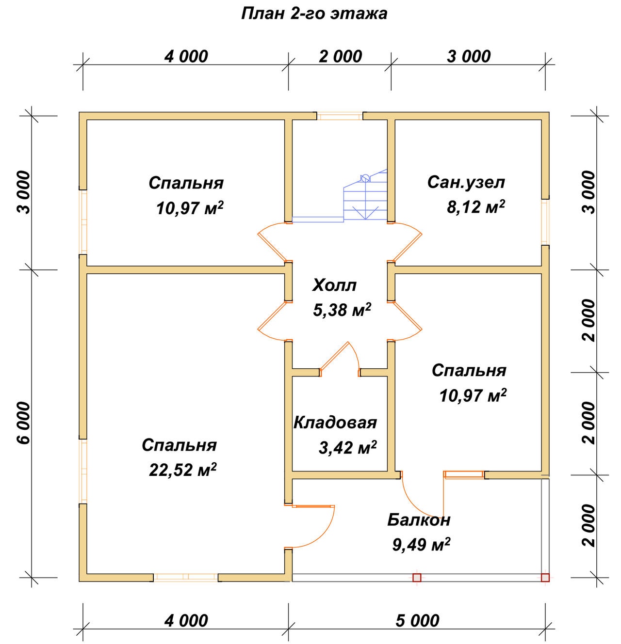 План 2-го этажа проект П-102