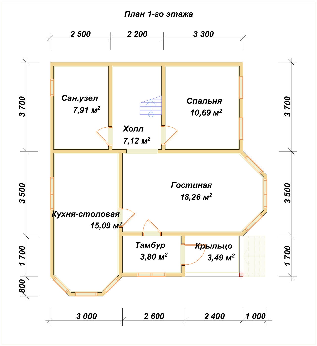 План первого этажа проекта П-103