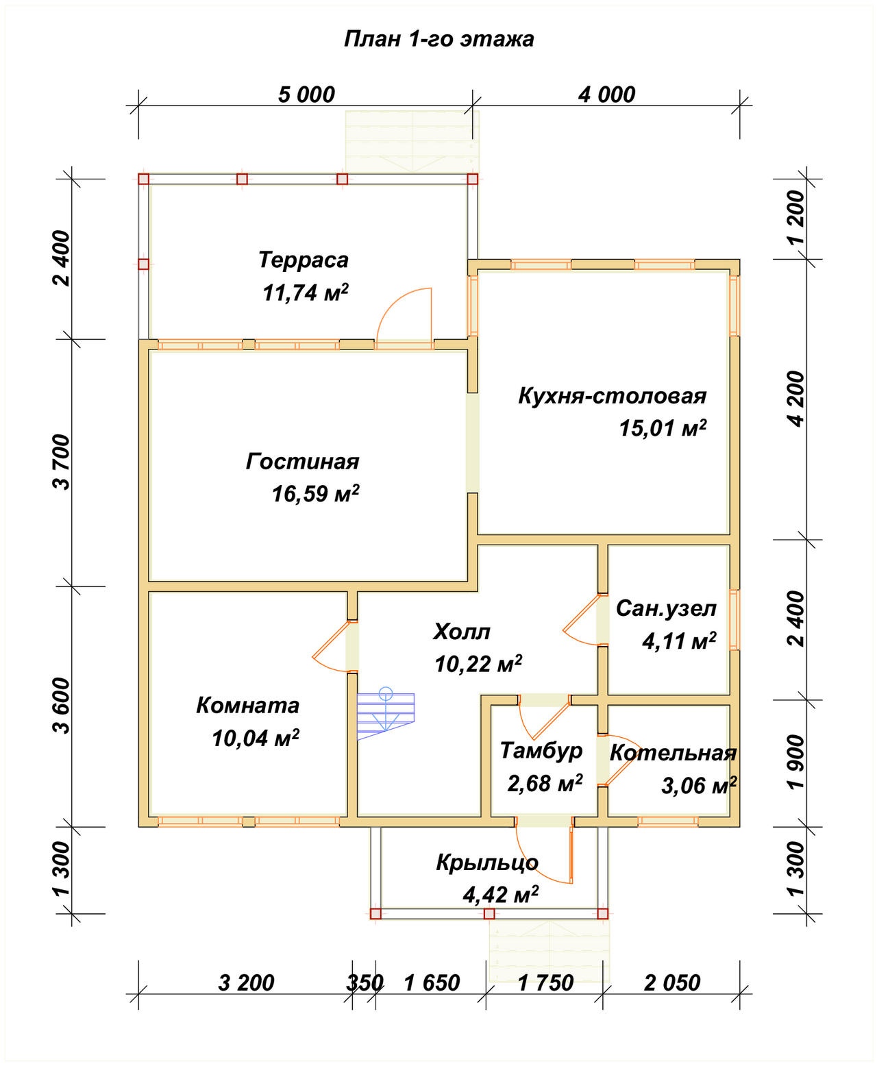 План первого этажа проекта П-104