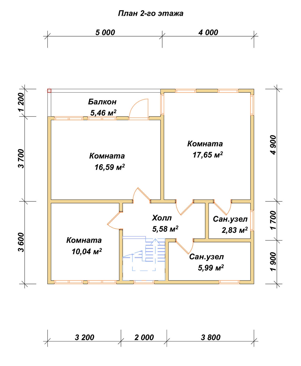 План 2-го этажа проект П-104
