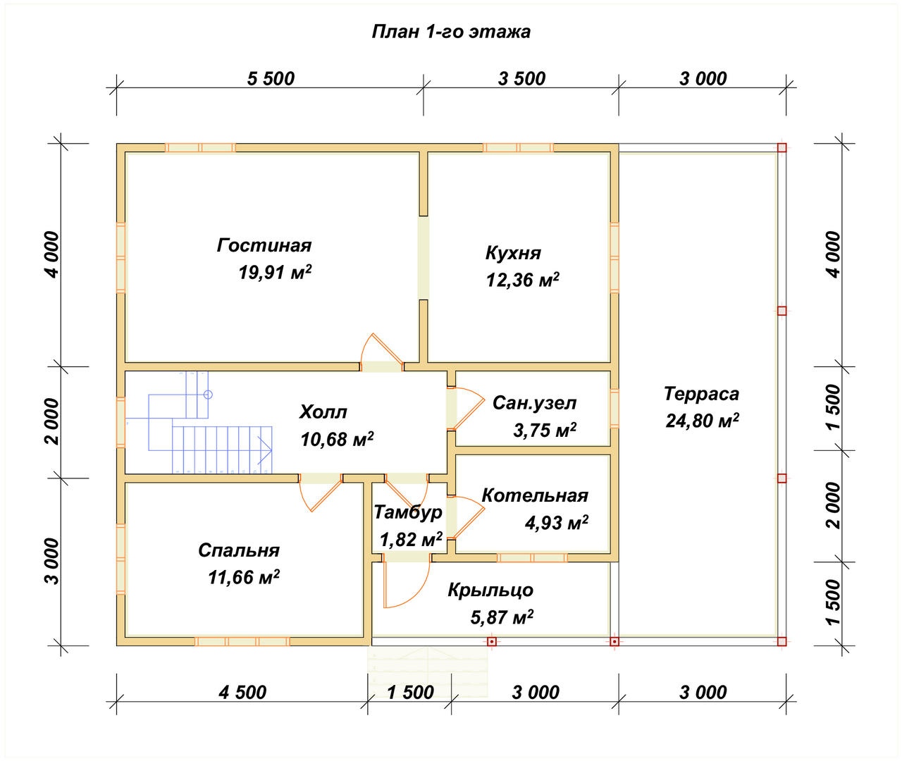 План первого этажа проекта П-105