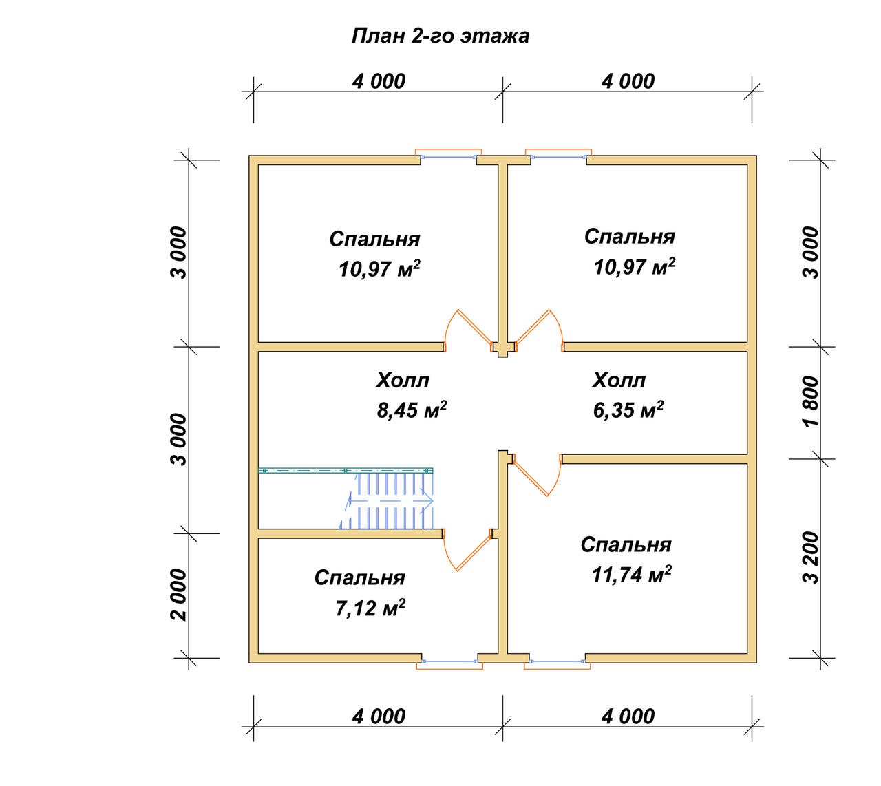 План 2-го этажа проект П-109