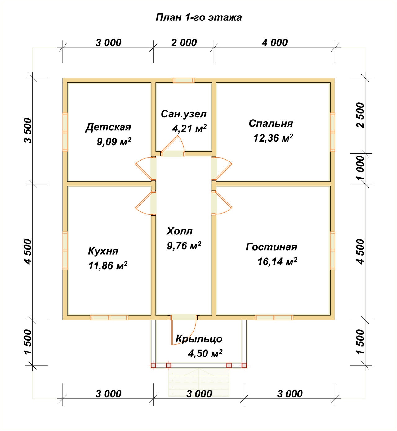 План первого этажа проекта П-11
