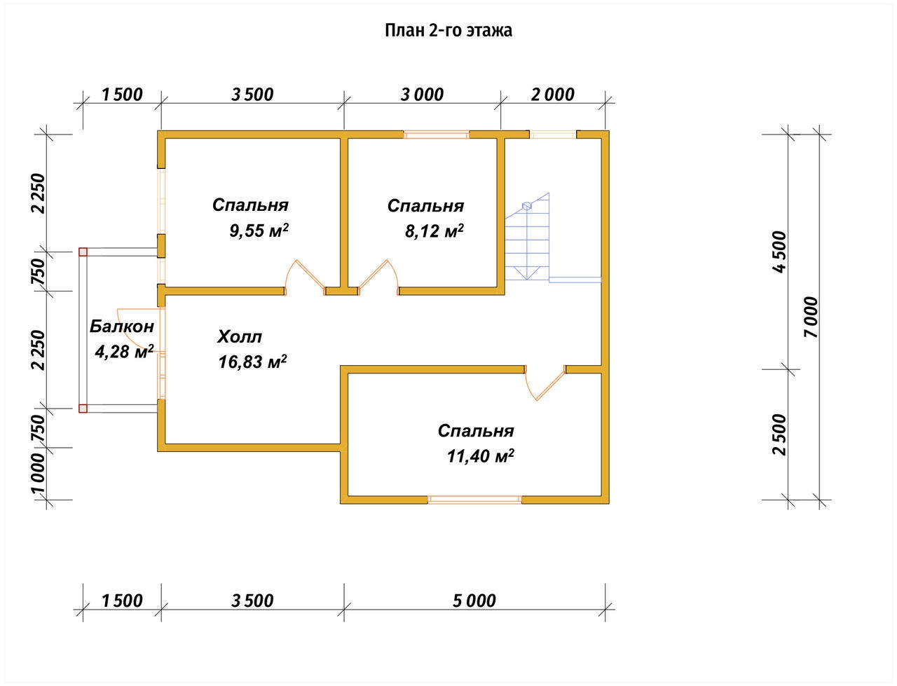 План 2-го этажа проект П-111