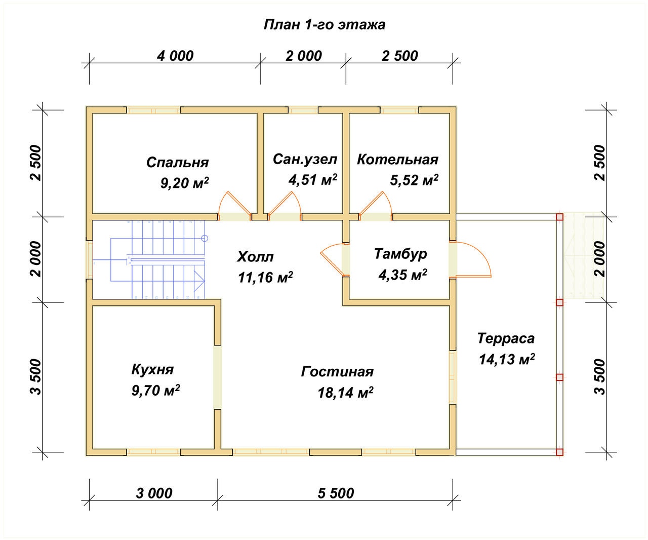 План первого этажа проекта П-114