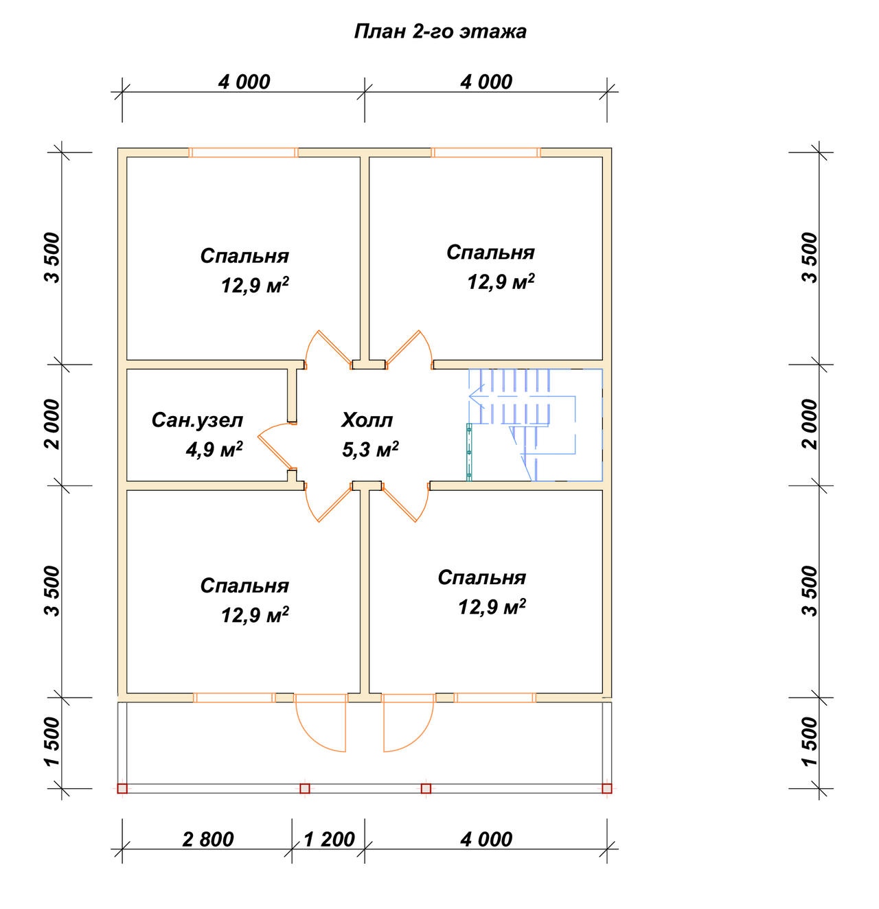 План 2-го этажа проект П-115