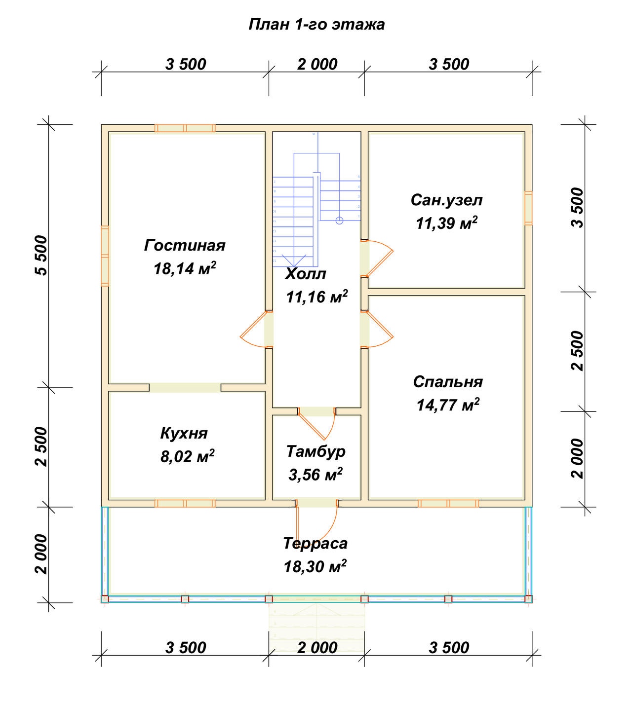 План первого этажа проекта П-120