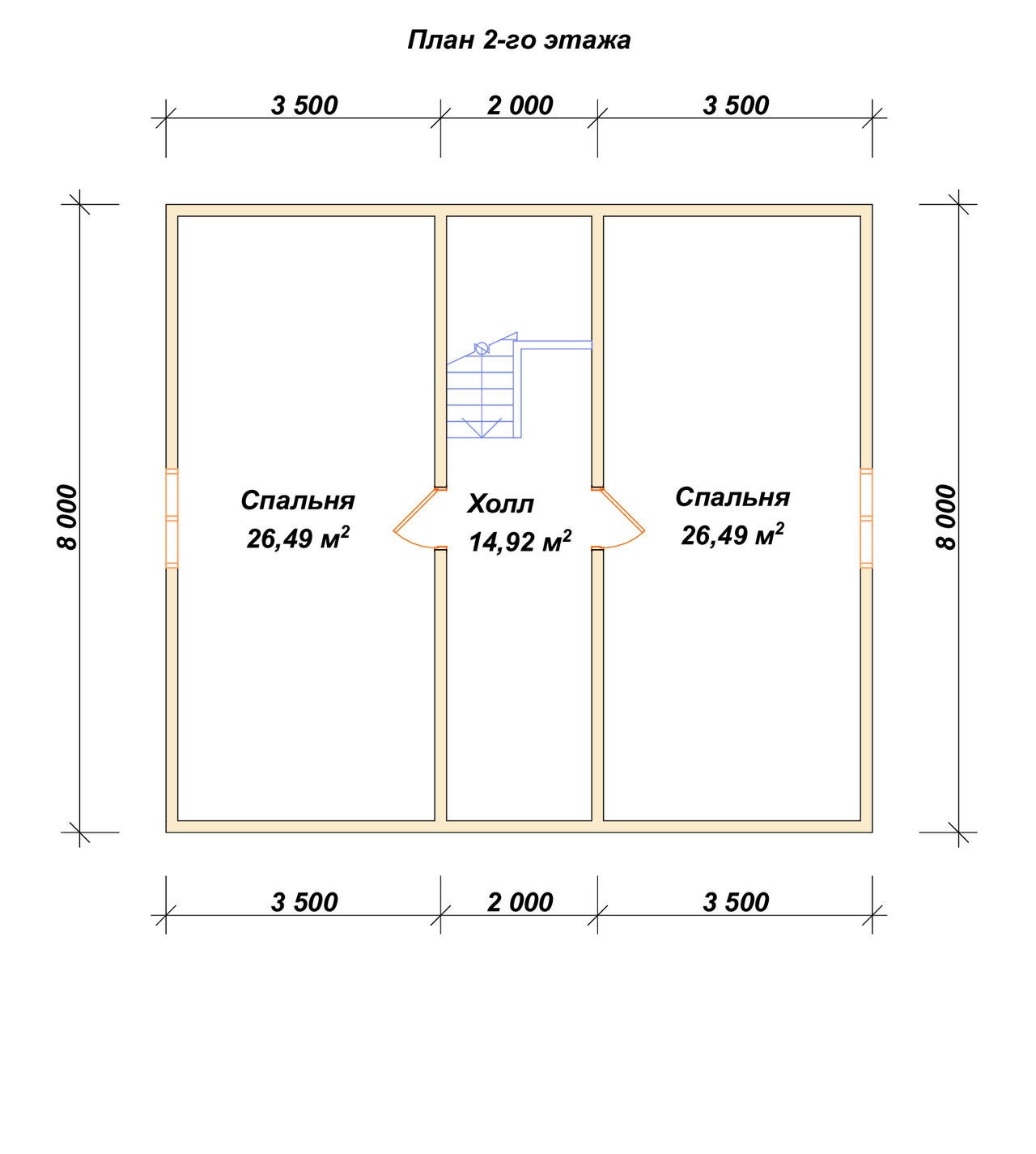 План 2-го этажа проект П-120