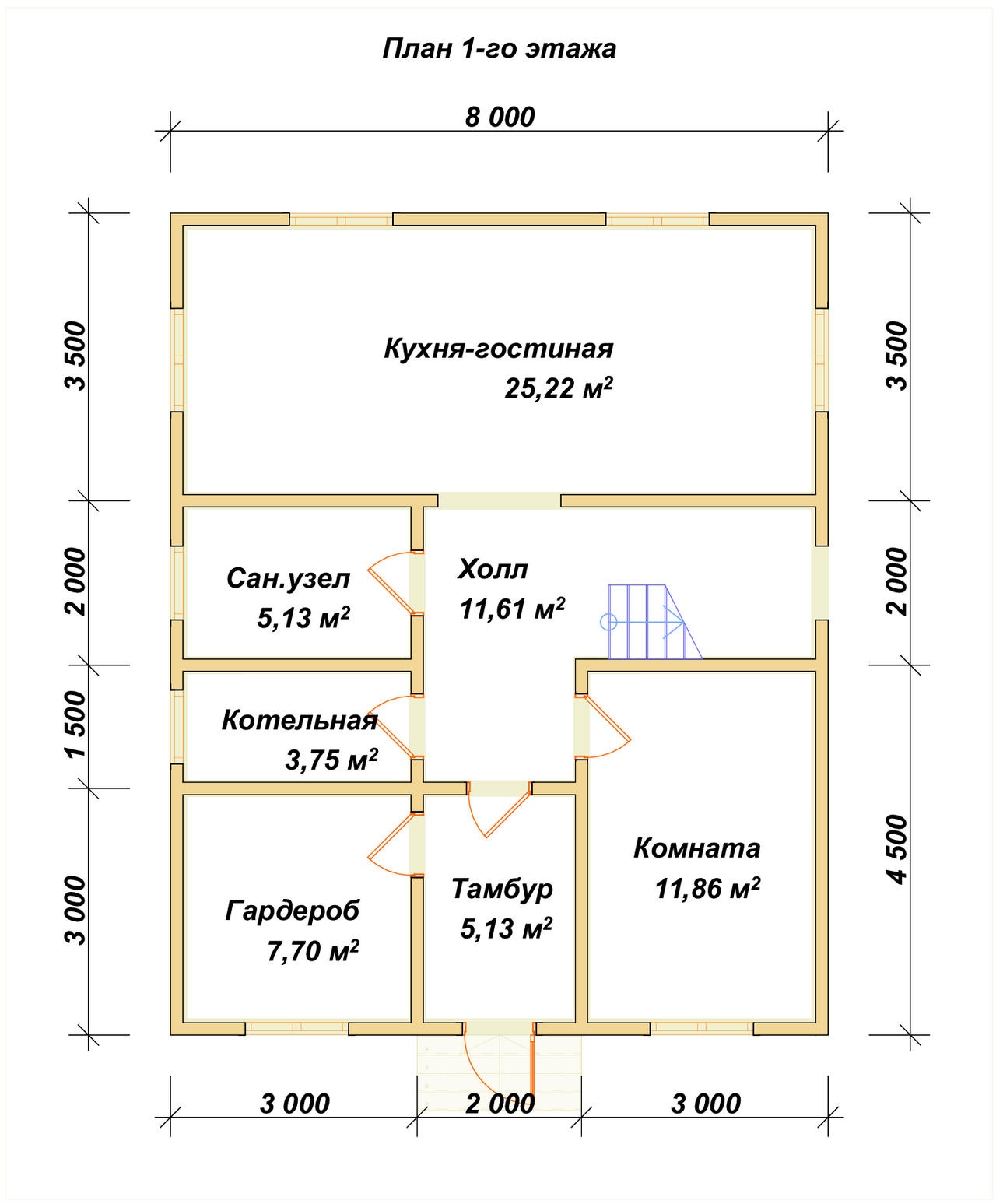 План первого этажа проекта П-122