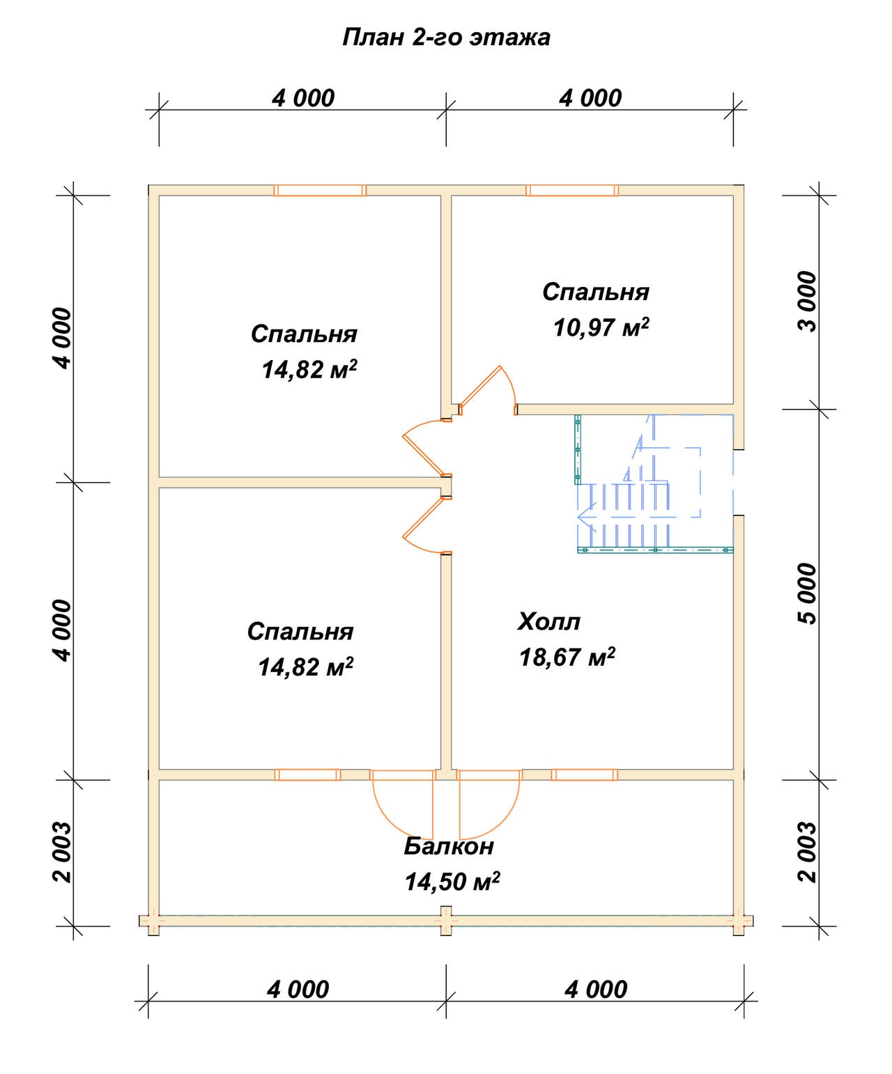 План 2-го этажа проект П-123