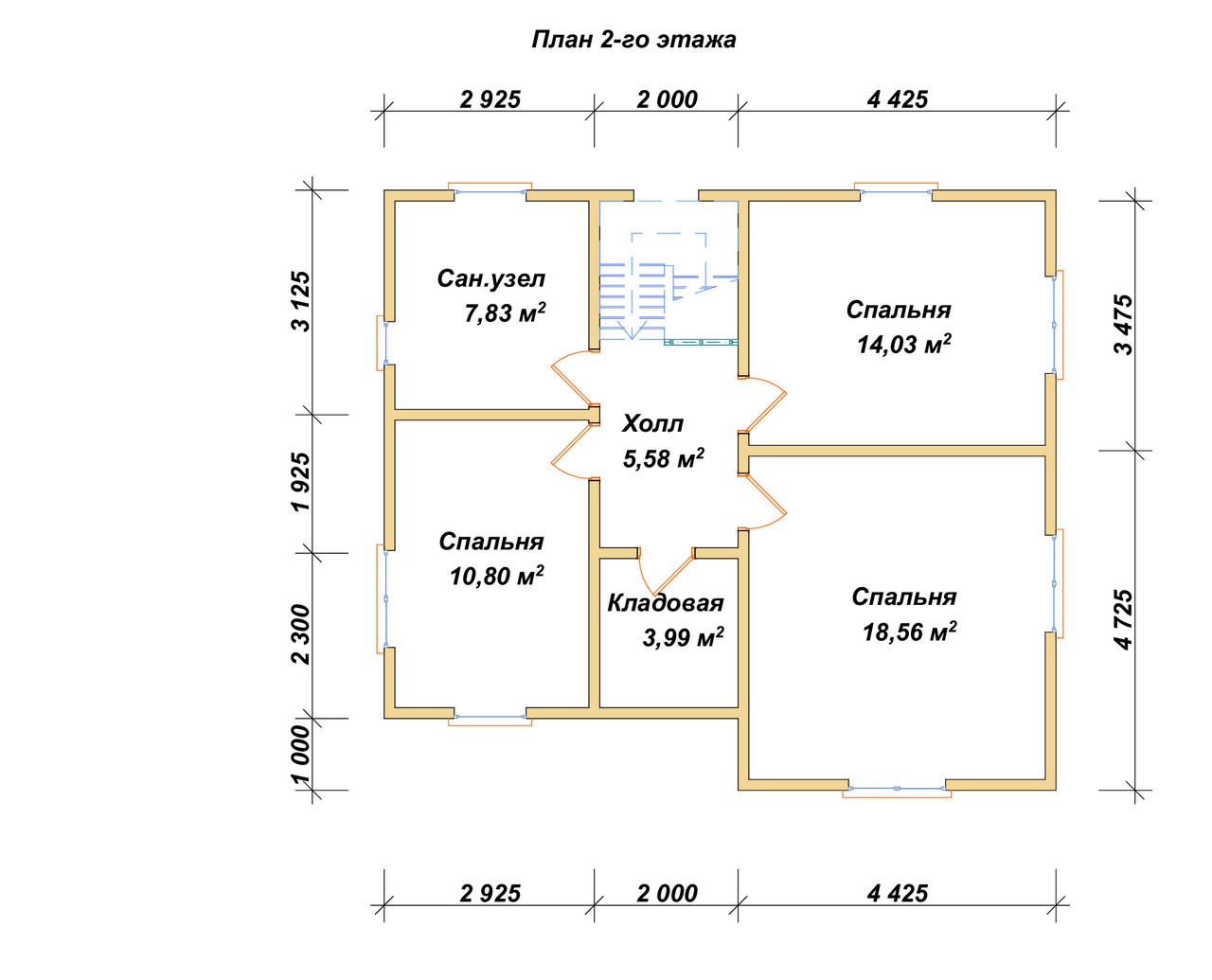 План 2-го этажа проект П-125