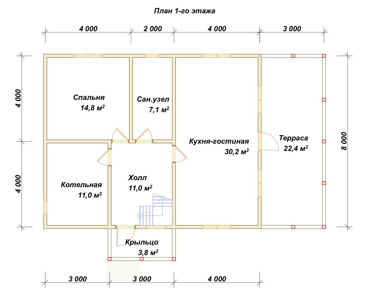 План первого этажа проекта П-129