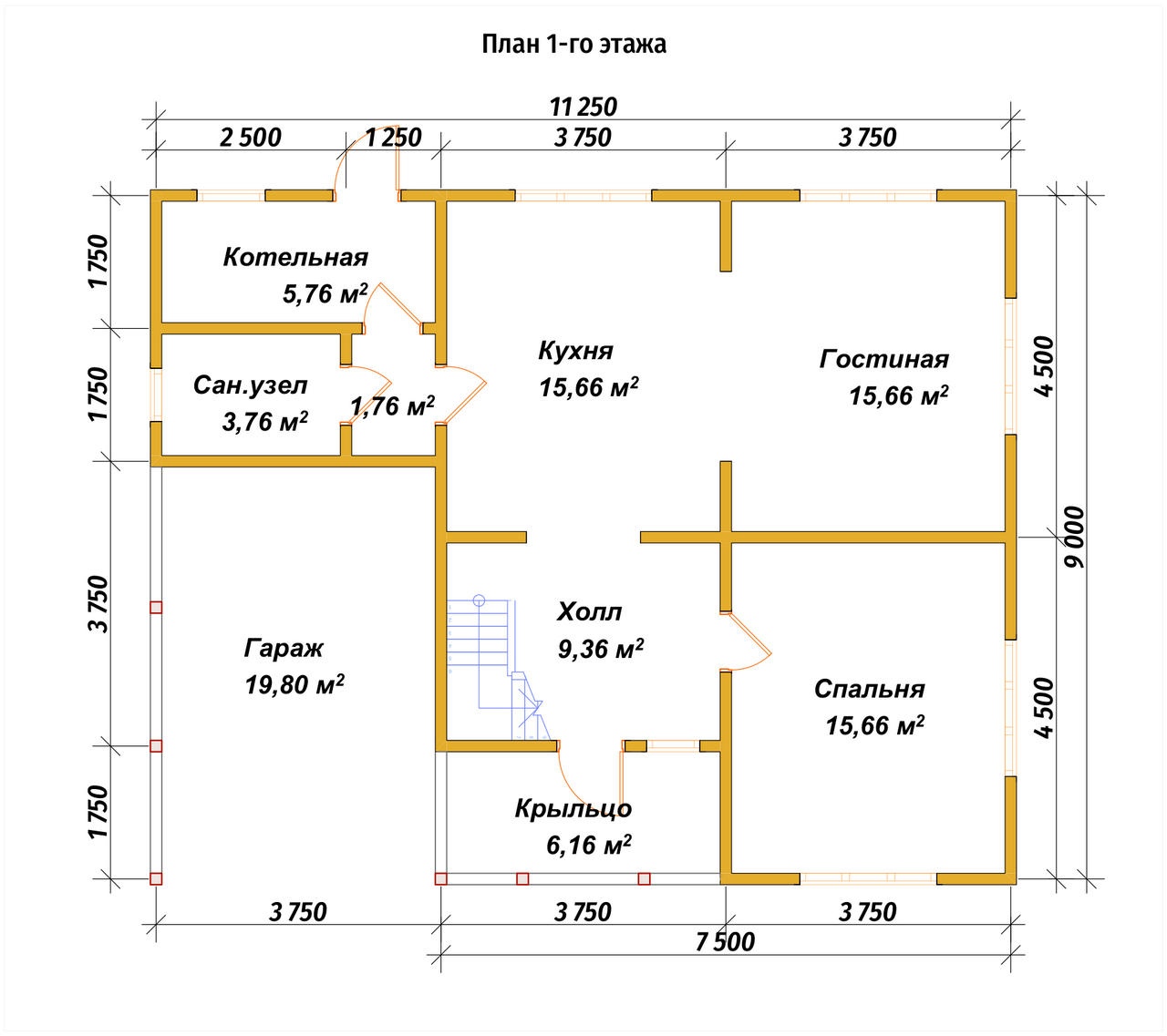 План первого этажа проекта П-132