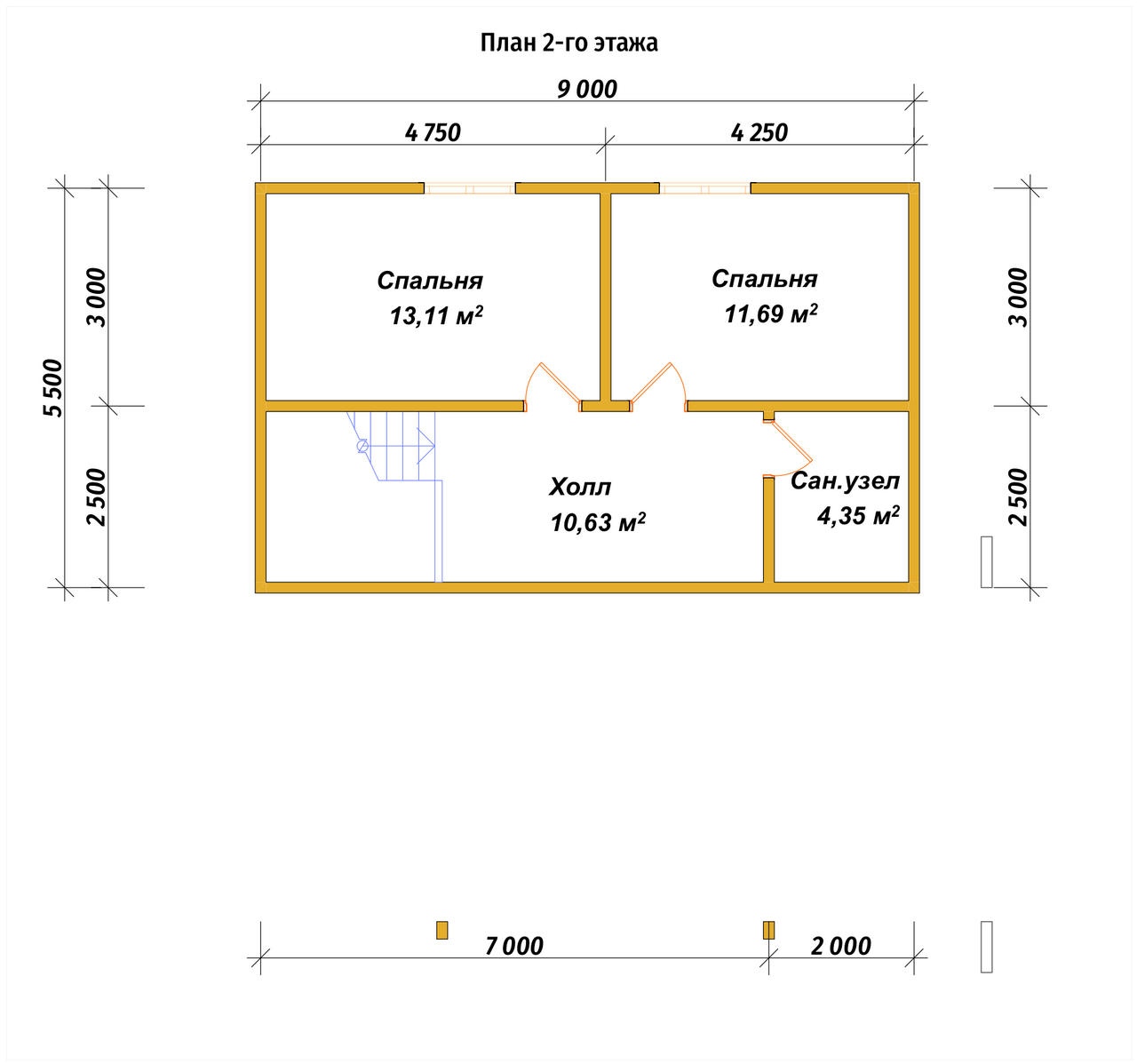 План 2-го этажа проект П-133