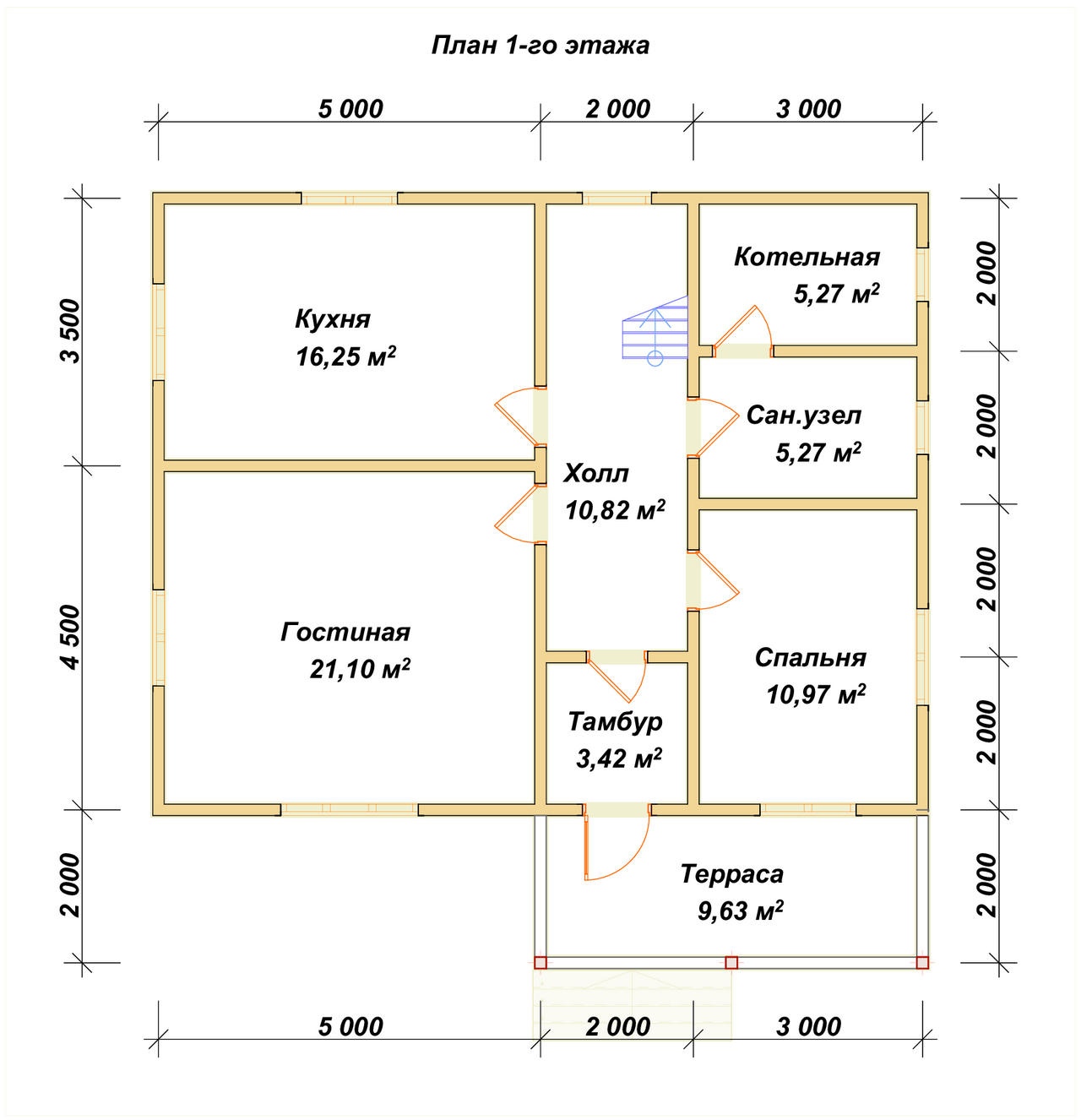 План первого этажа проекта П-135