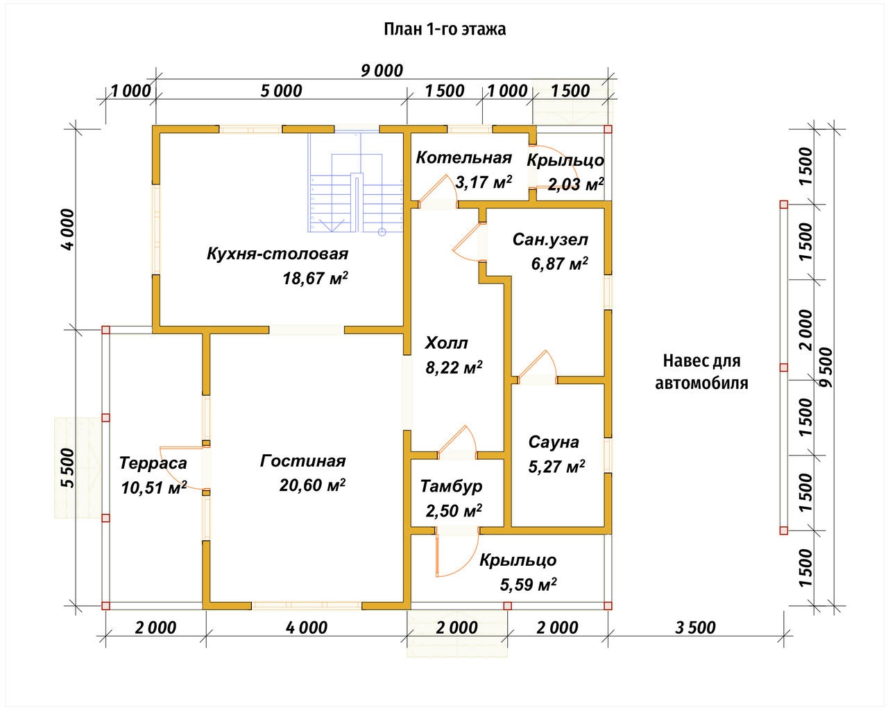 План первого этажа проекта П-136