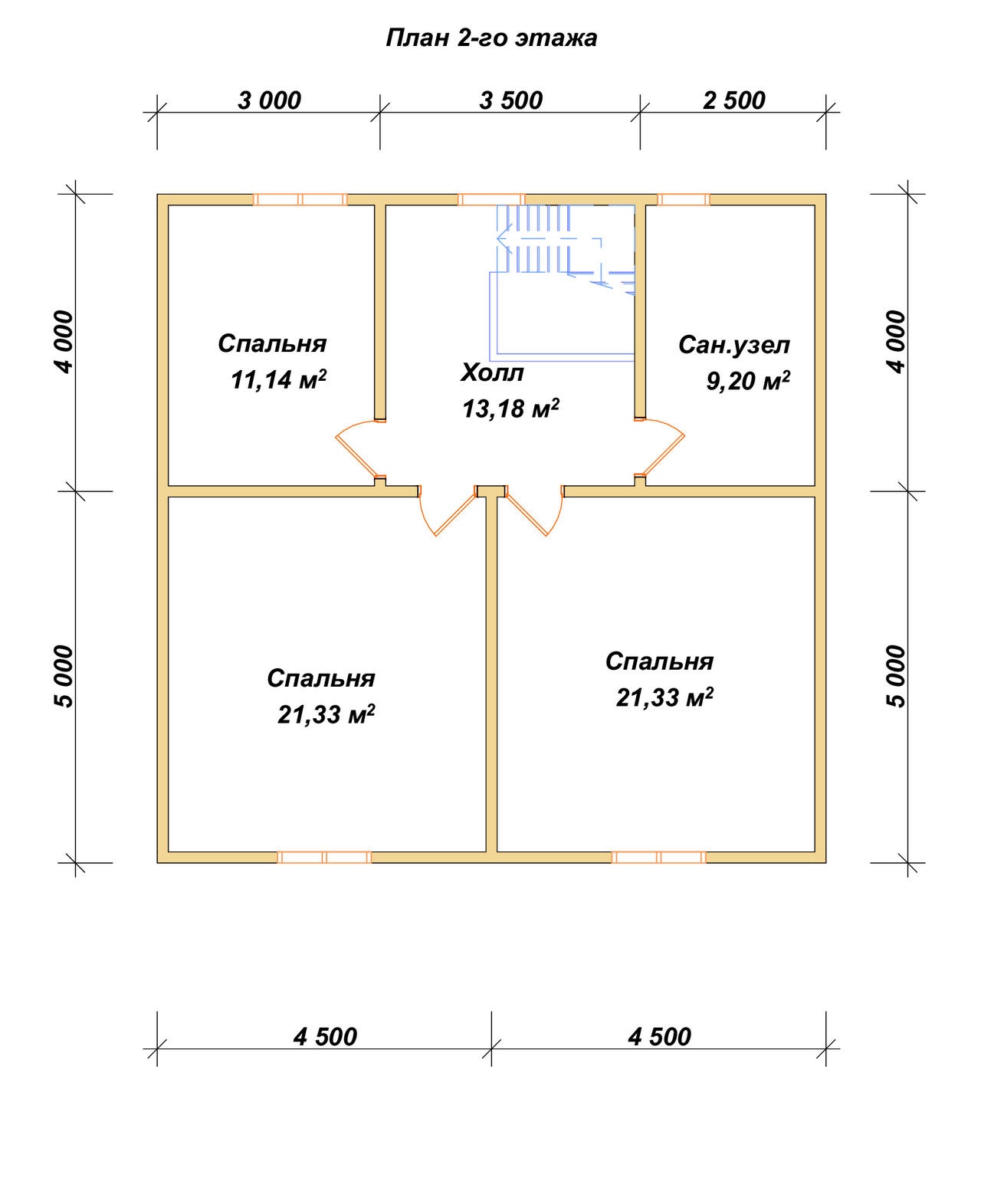 План 2-го этажа проект П-140
