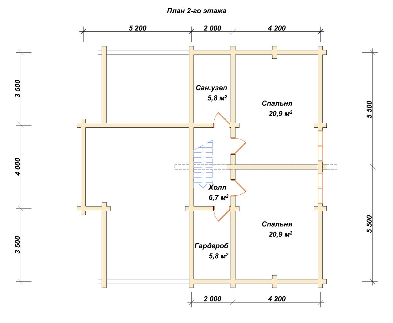 План 2-го этажа проект П-141