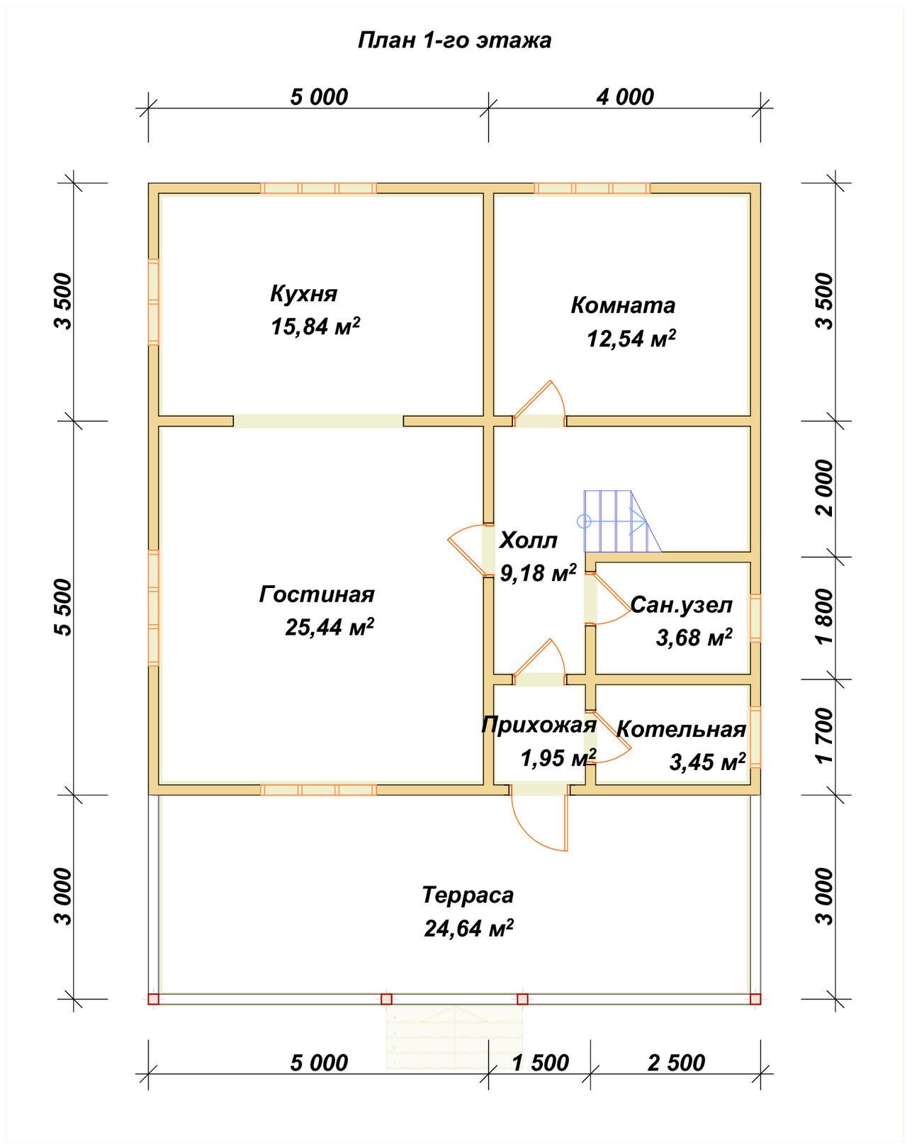 План первого этажа проекта П-144