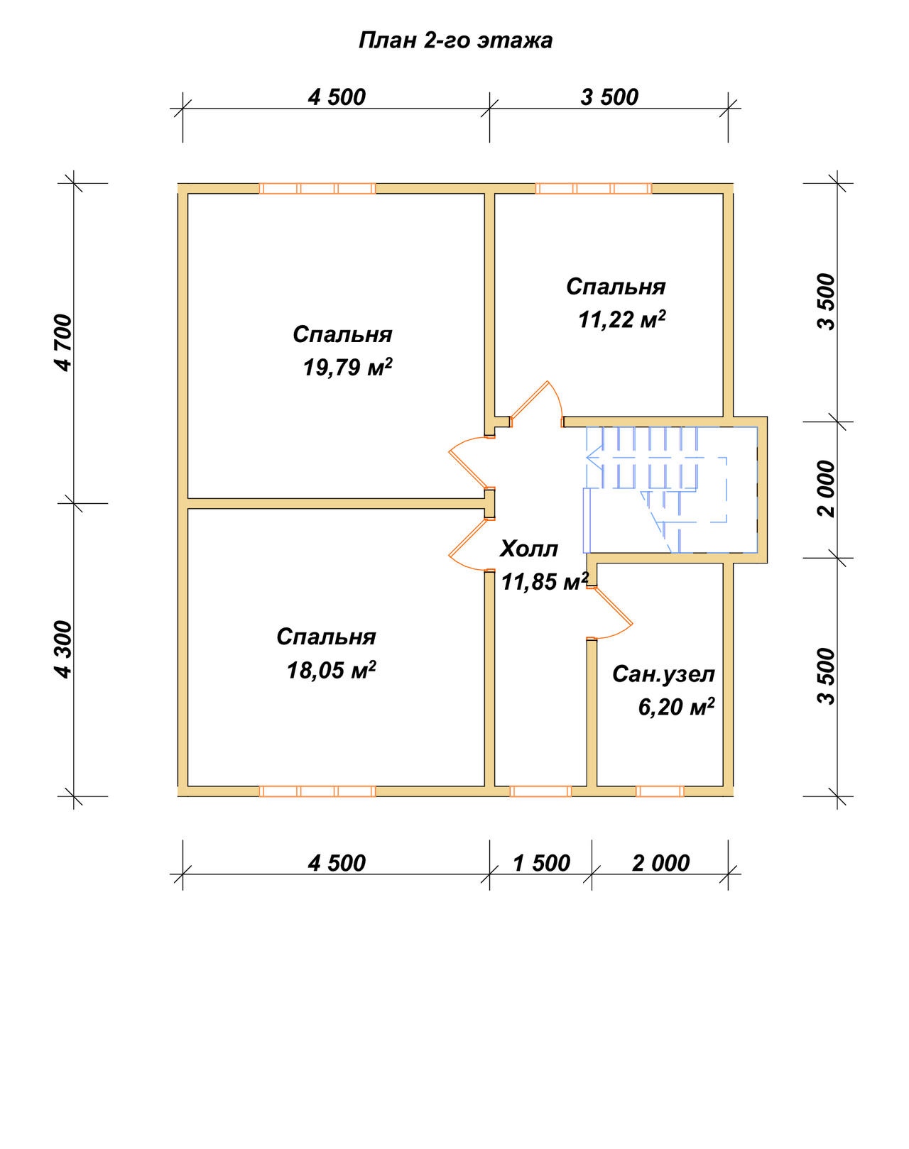 План 2-го этажа проект П-144