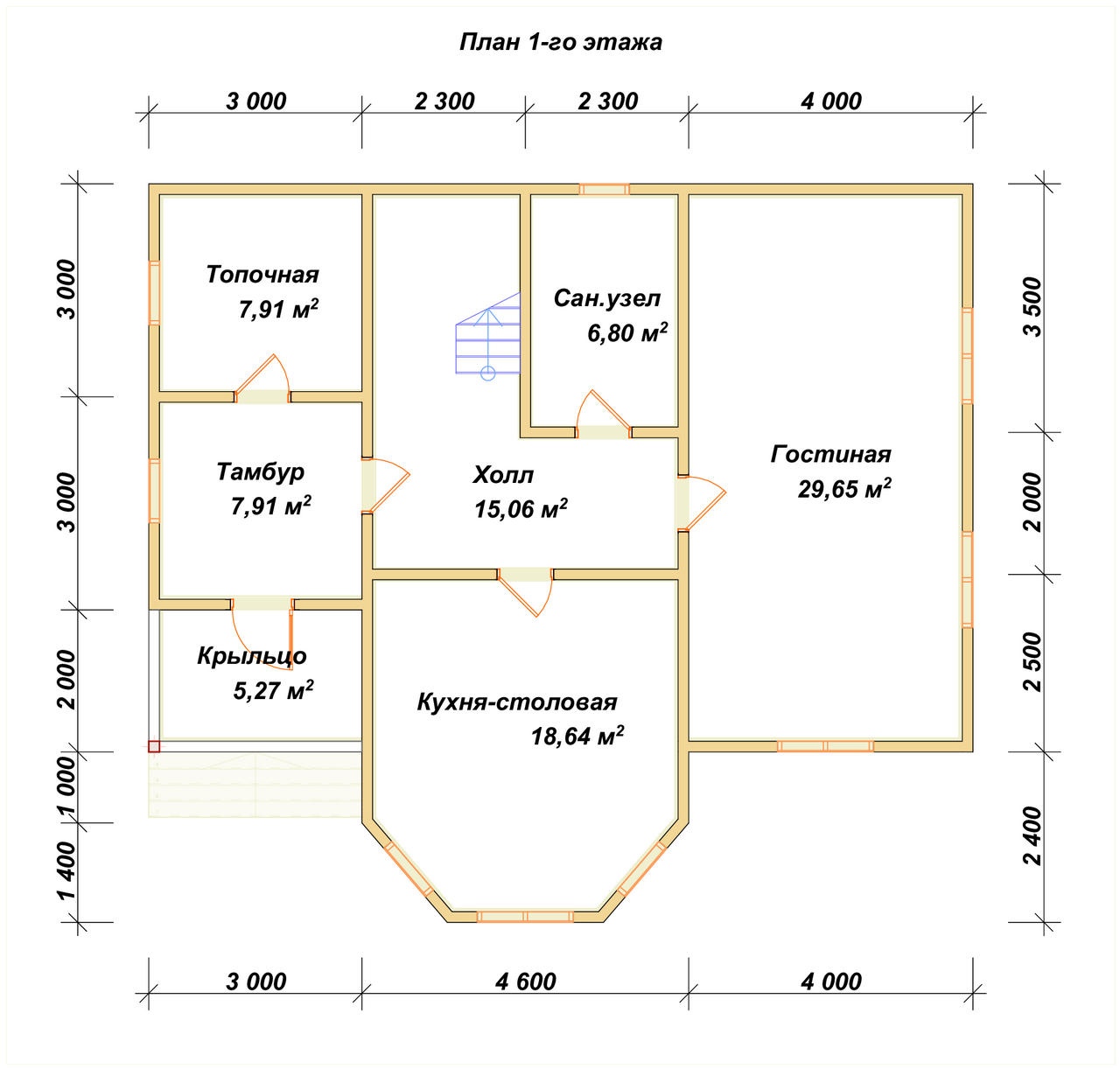 План первого этажа проекта П-145