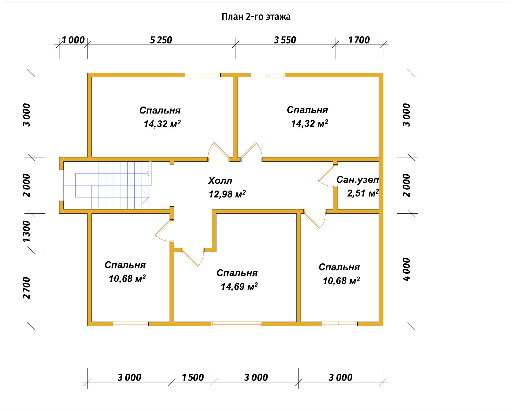 План 2-го этажа проект П-150