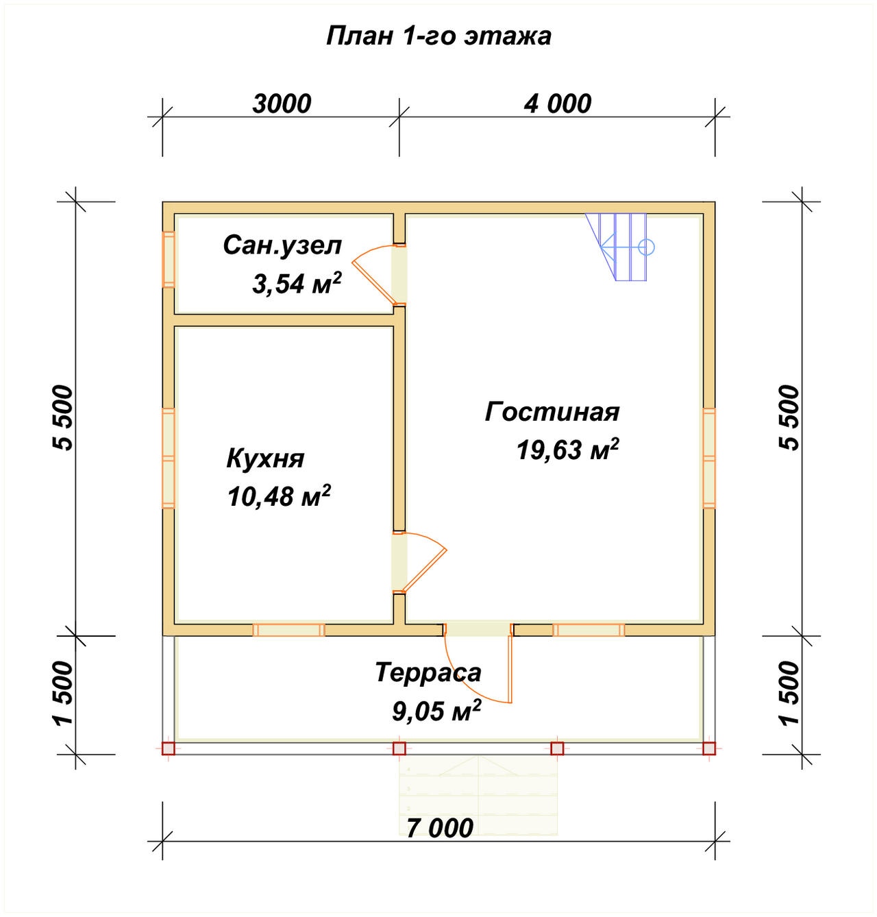 План первого этажа проекта П-16