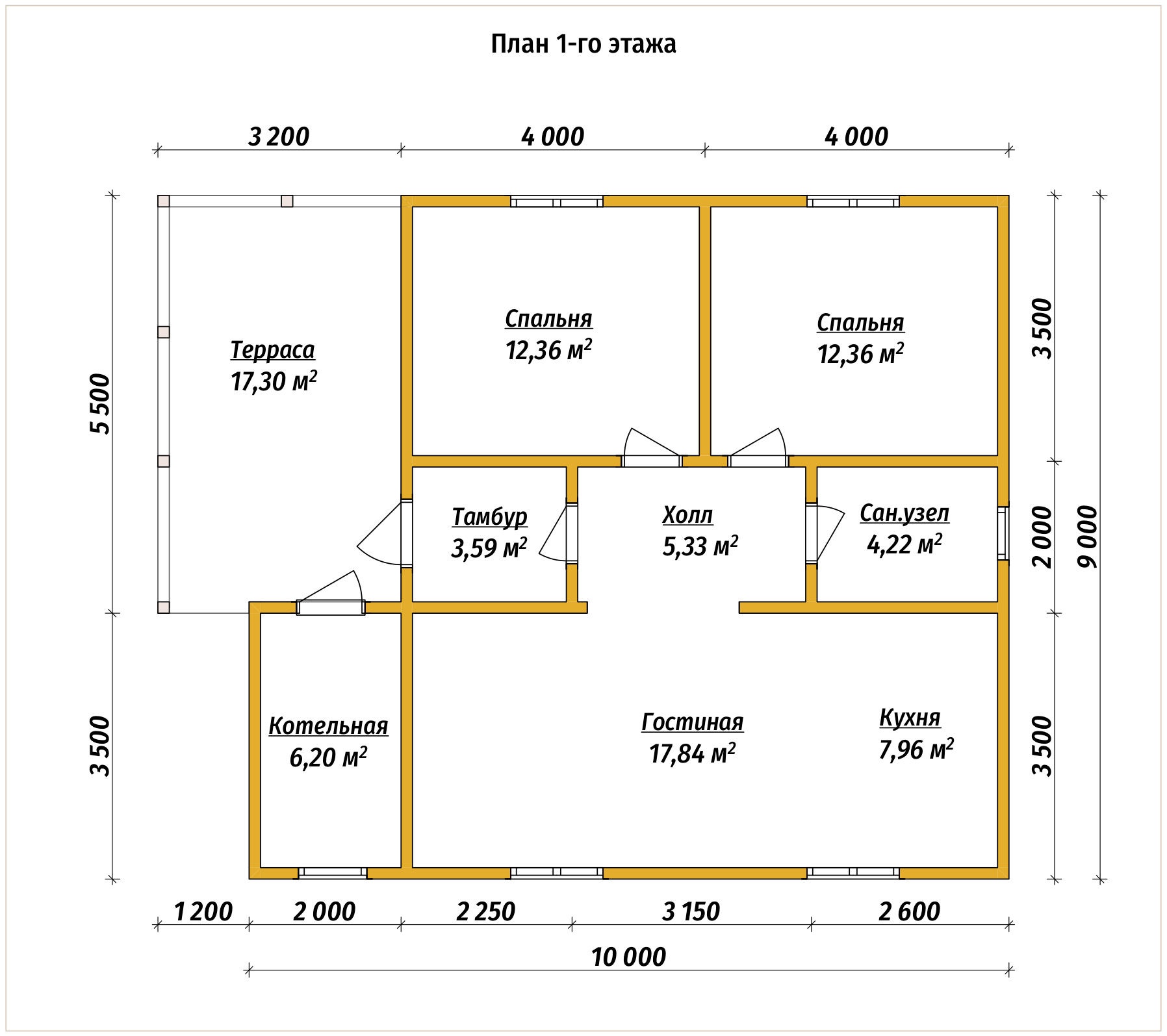 План первого этажа проекта П-18