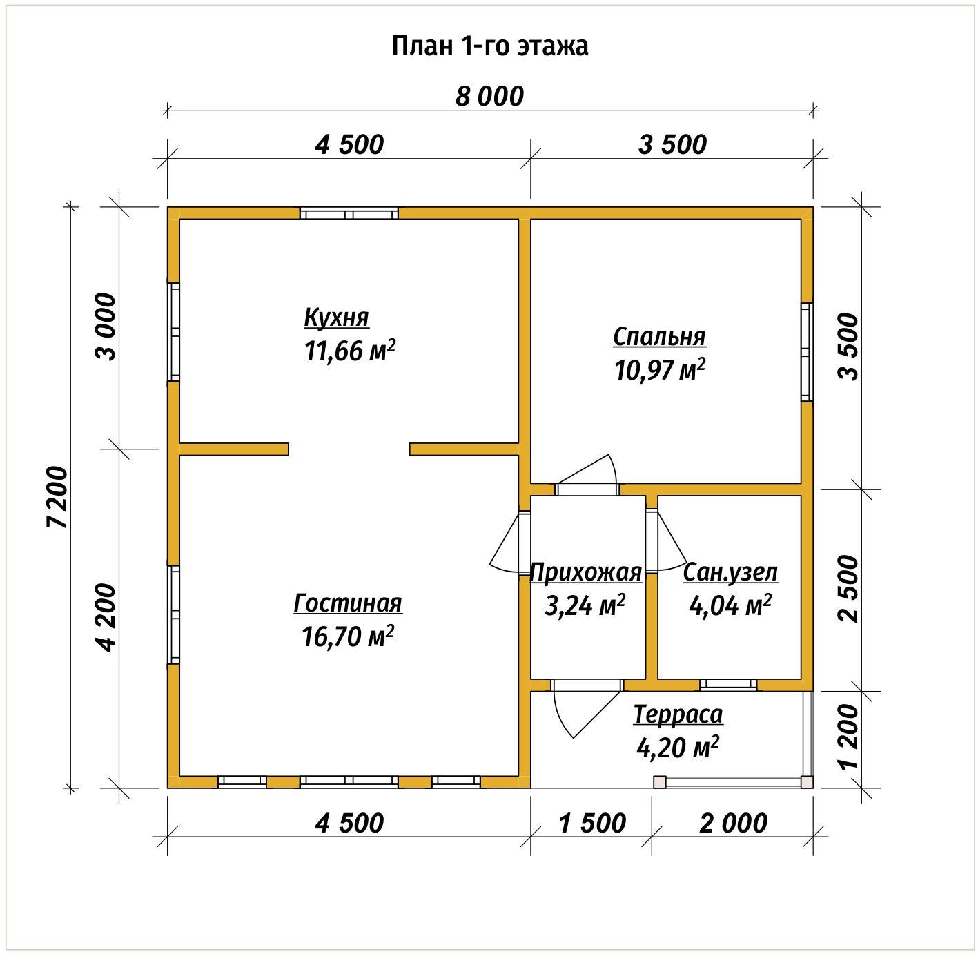 План первого этажа проекта П-2