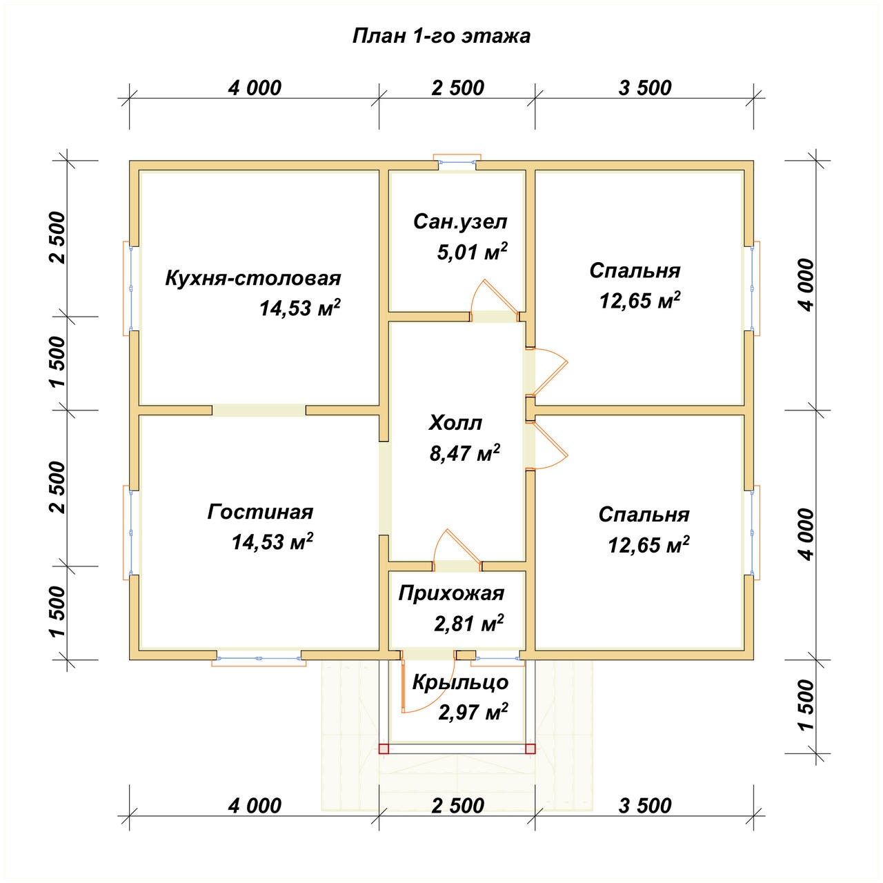 План первого этажа проекта П-21