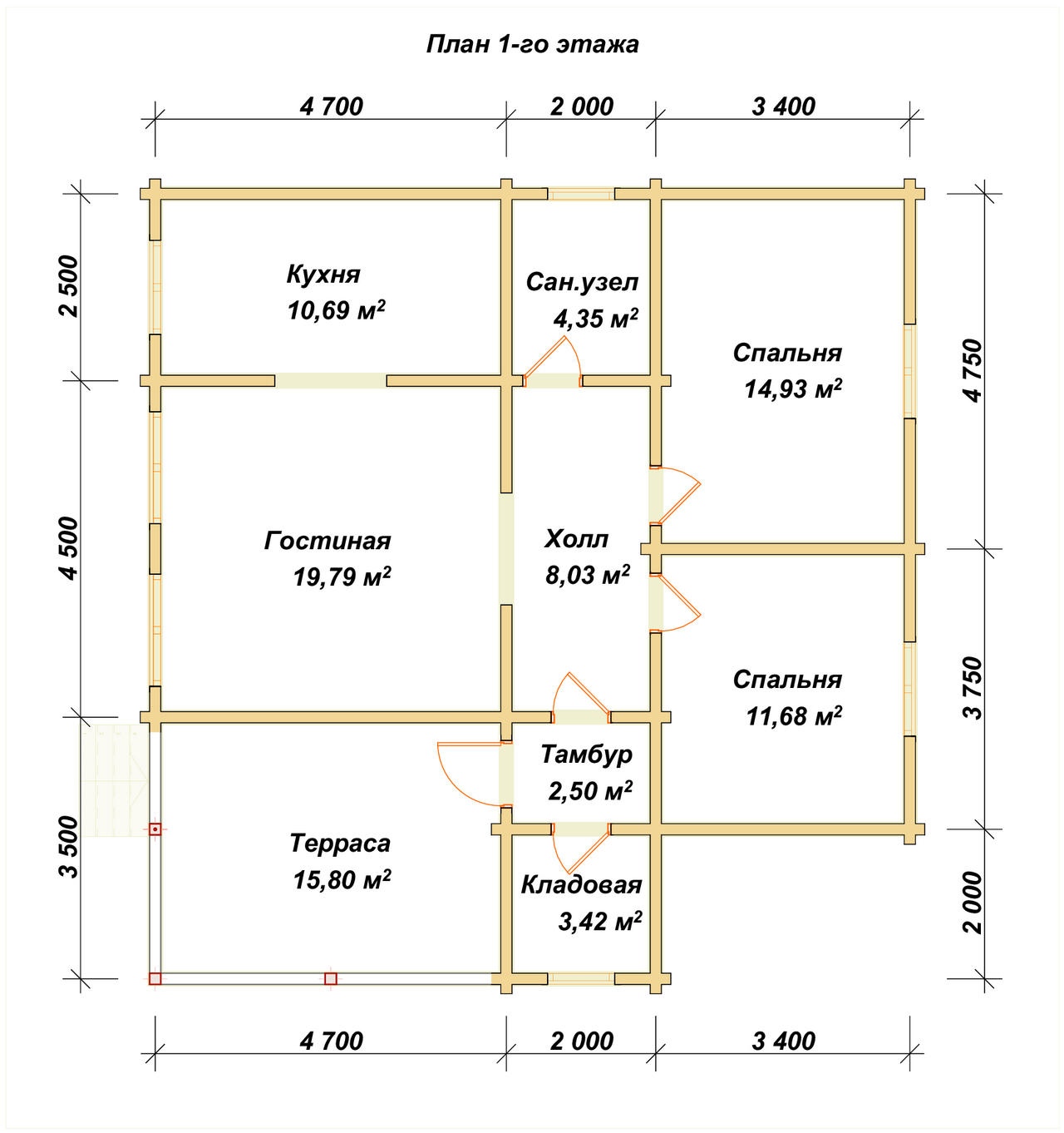План первого этажа проекта П-24