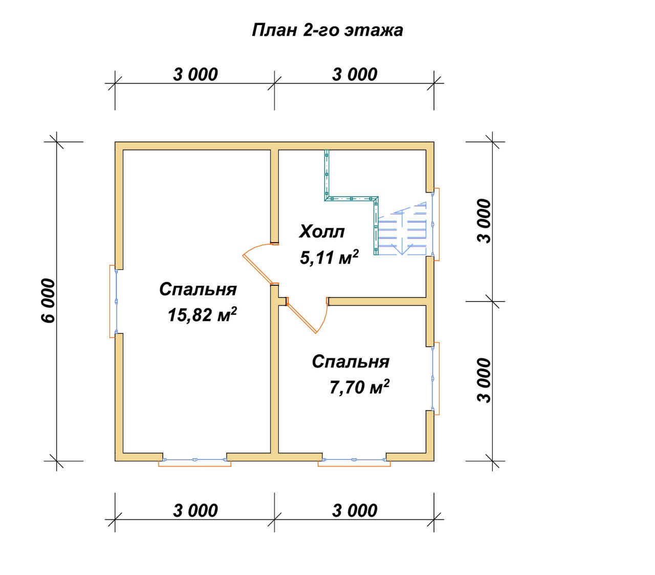План 2-го этажа проект П-25