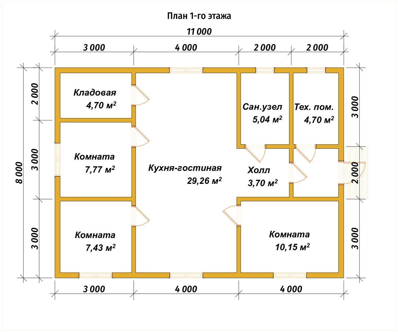 План первого этажа проекта П-28