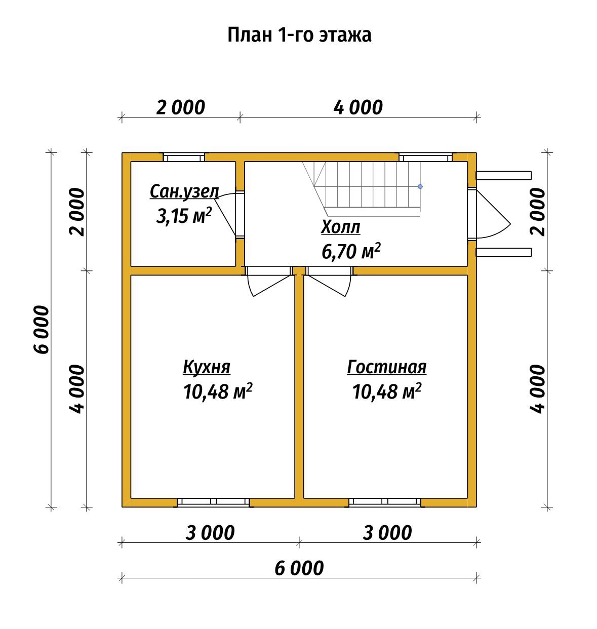 План первого этажа проекта П-3