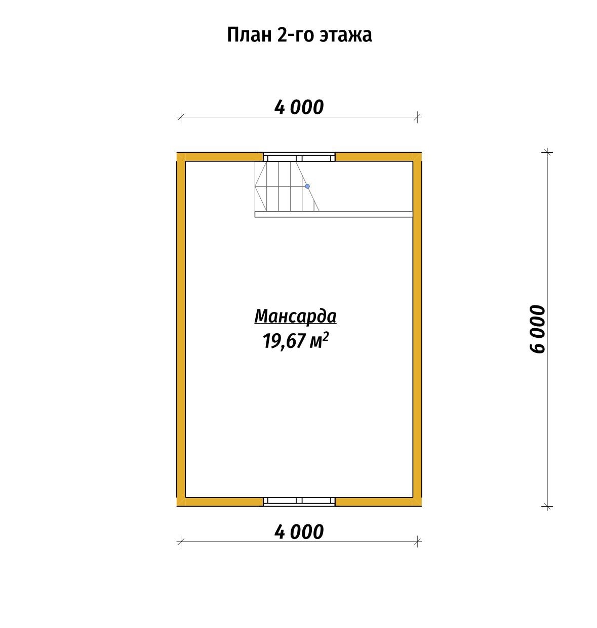 План 2-го этажа проект П-3