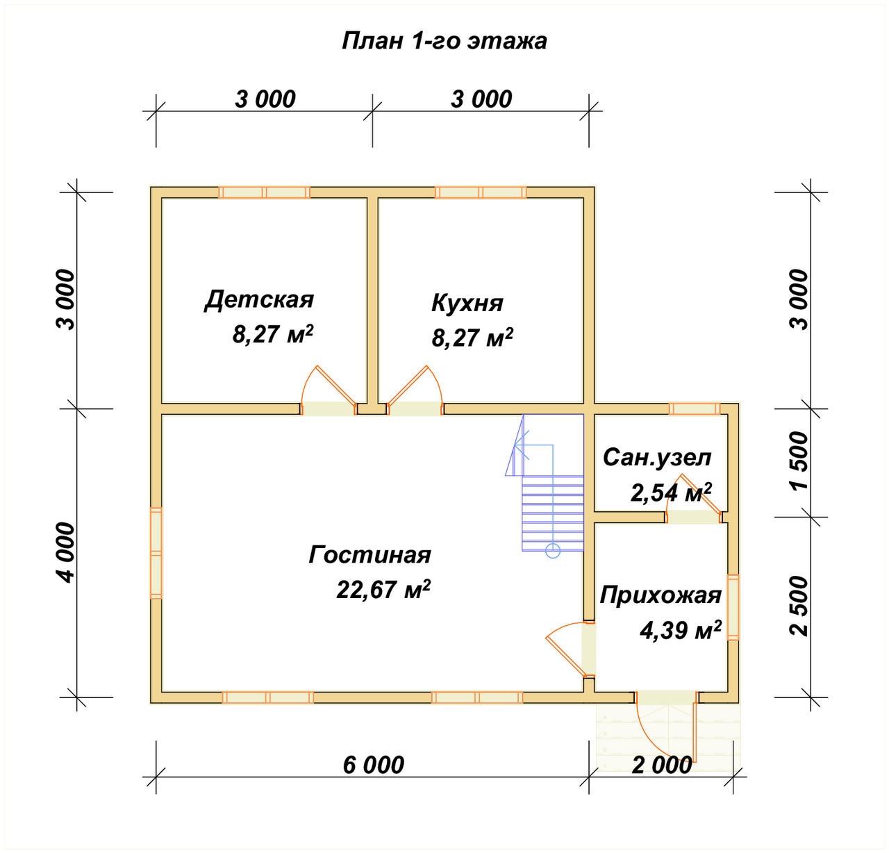 План первого этажа проекта П-30