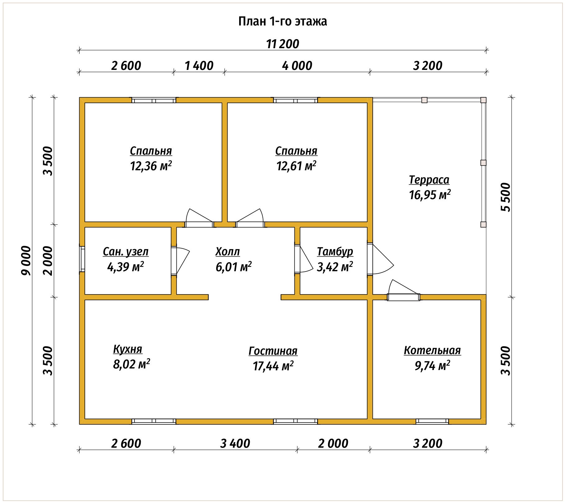 План первого этажа проекта П-32