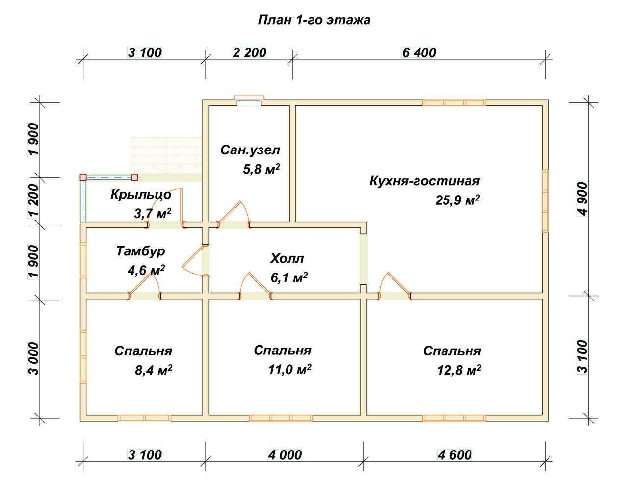 План первого этажа проекта П-33