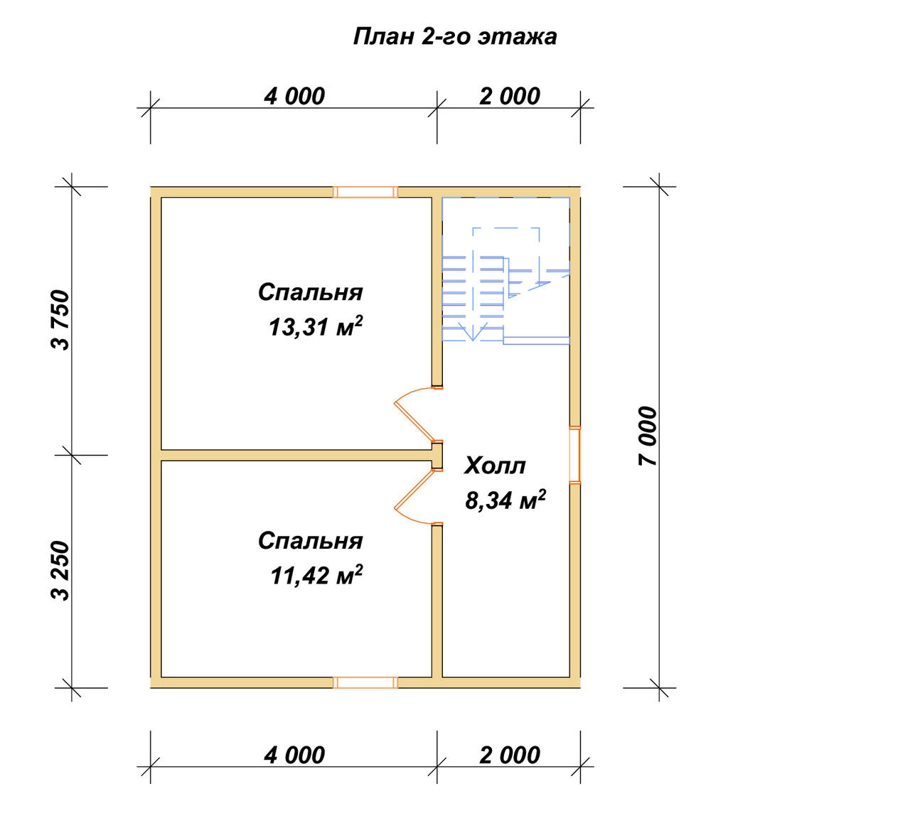 План 2-го этажа проект П-34