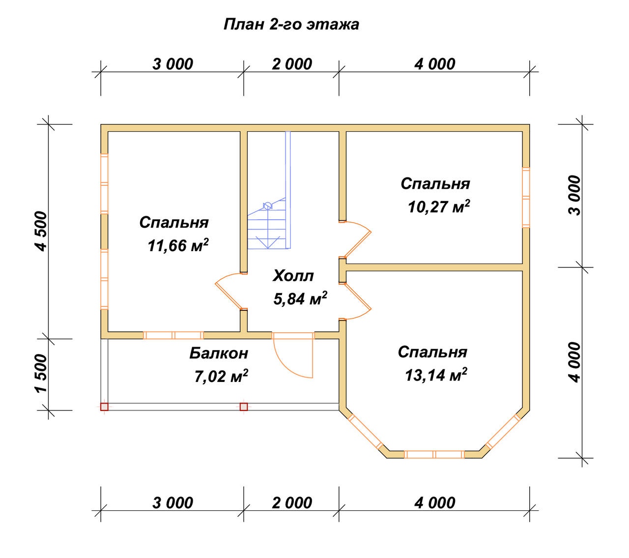 План 2-го этажа проект П-42
