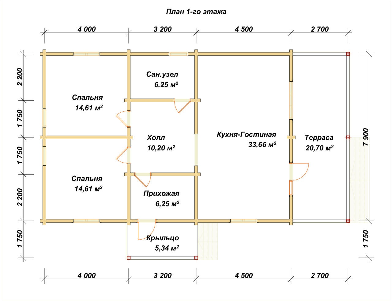 План первого этажа проекта П-43