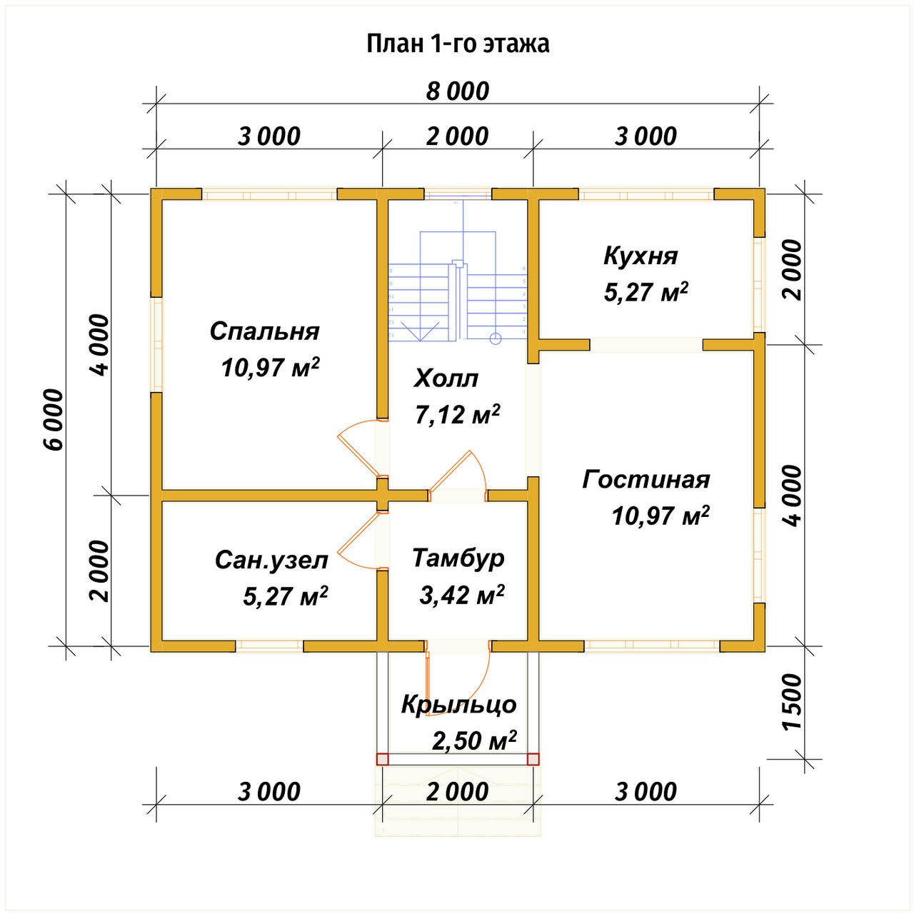 План первого этажа проекта П-44