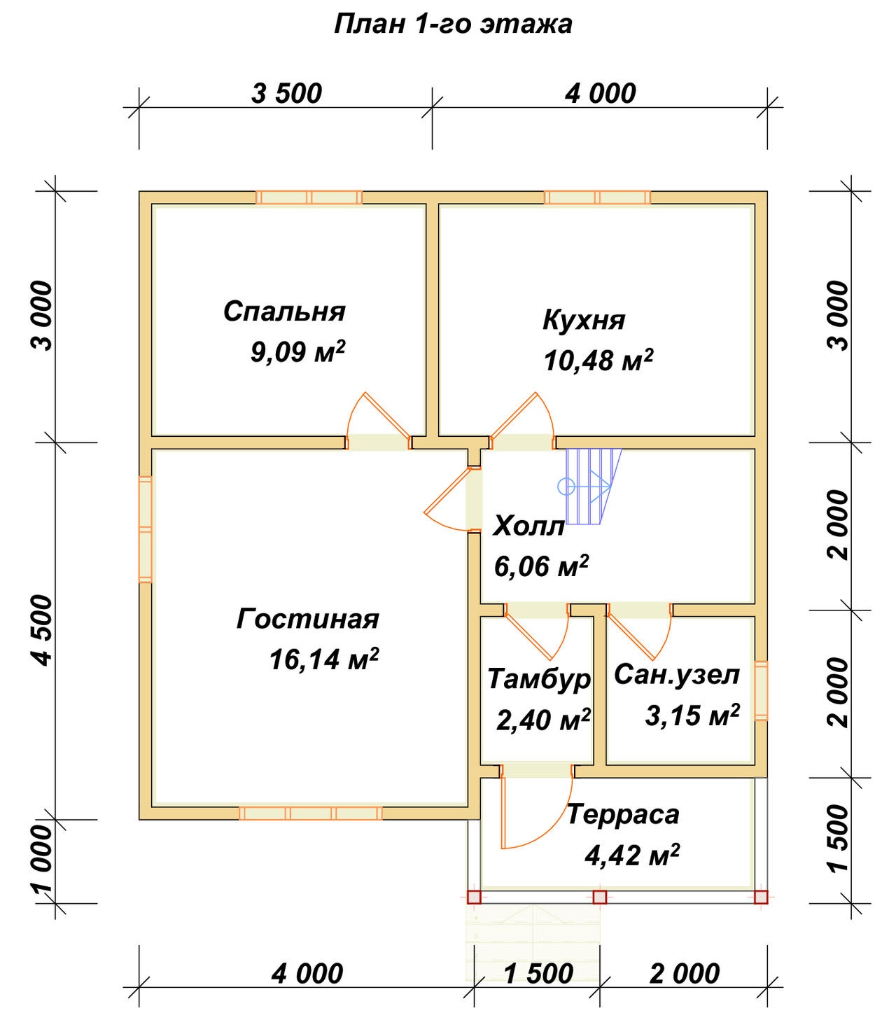 План первого этажа проекта П-49