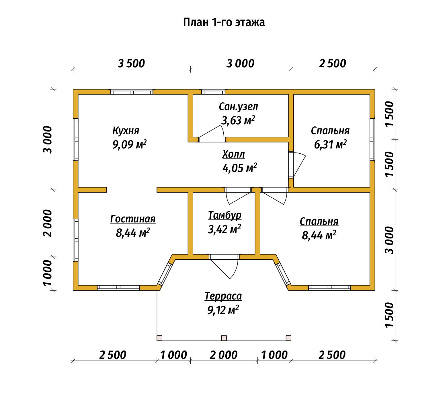 План первого этажа проекта П-5