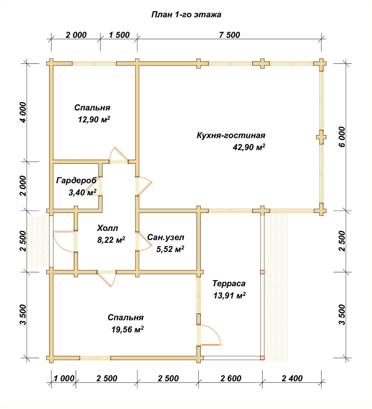 План первого этажа проекта П-52
